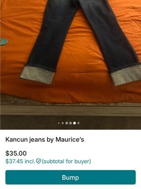 KanCan Dark Blue Men's Bootcut Jeans with Cuffed Hem